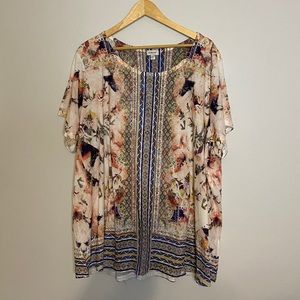 Avenue Rhinestone Floral Boho Top 30/32
